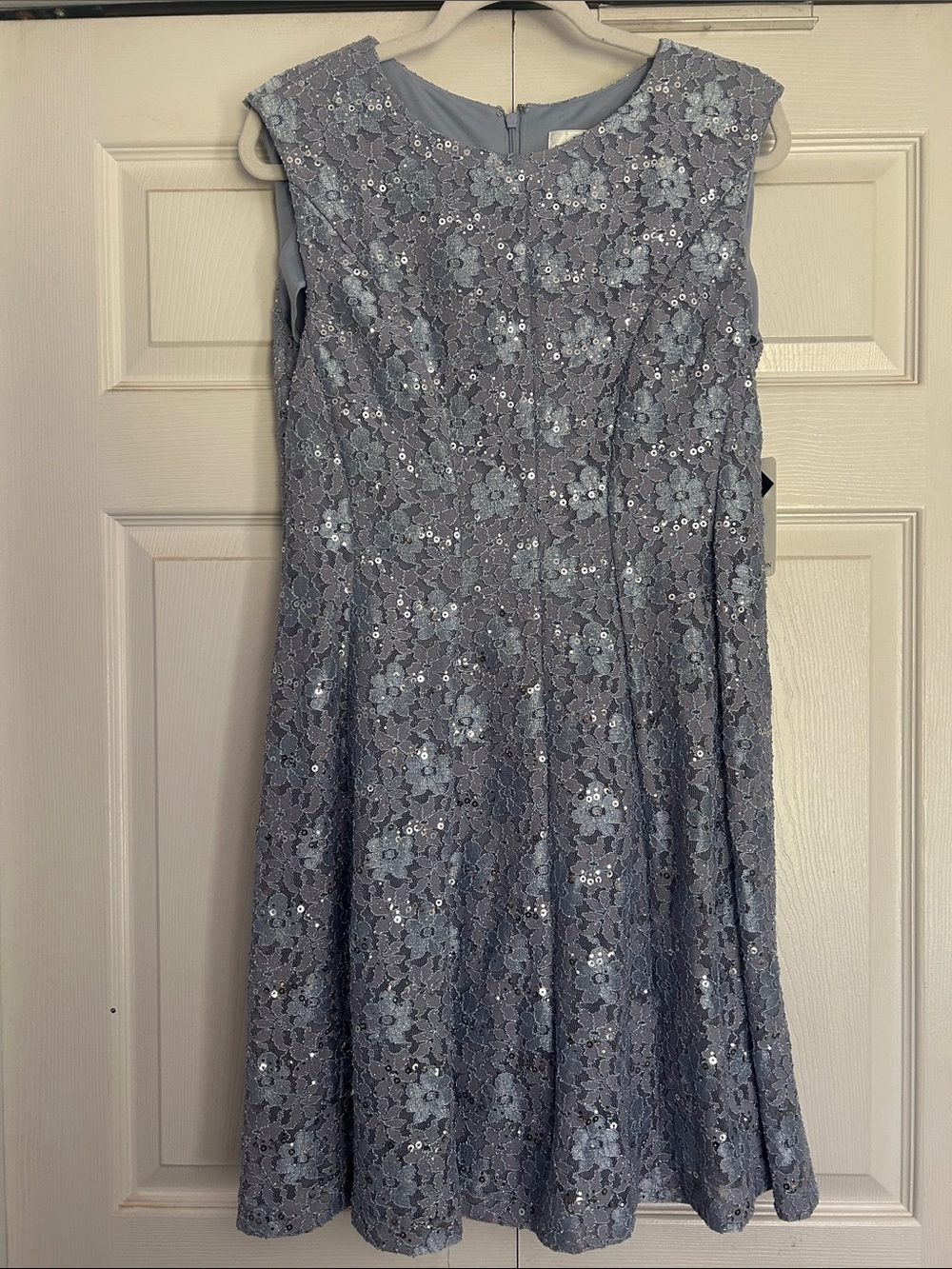 SD Collection Light Lavender Lace Sequin Dress